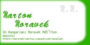 marton moravek business card